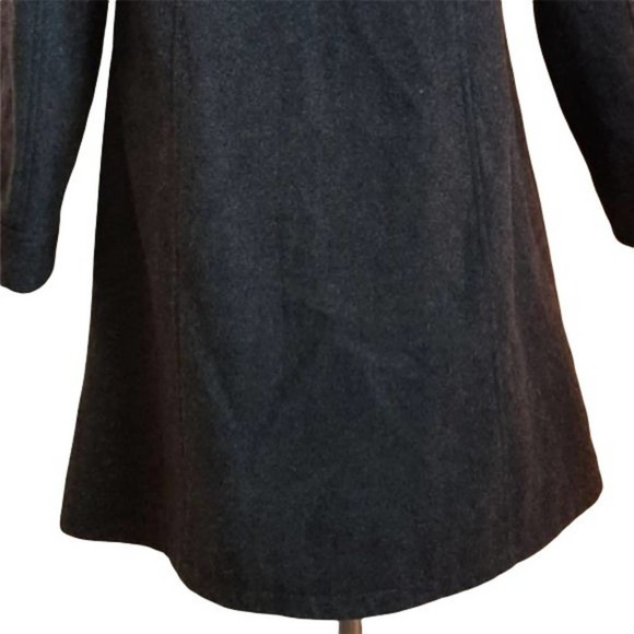 Empire Waist Gray fully Lined Wool Coat w/Pockets - Picture 10 of 11